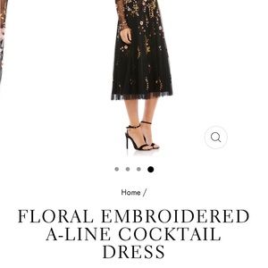 Mac Duggal Floral Embroidered Cocktail Dress